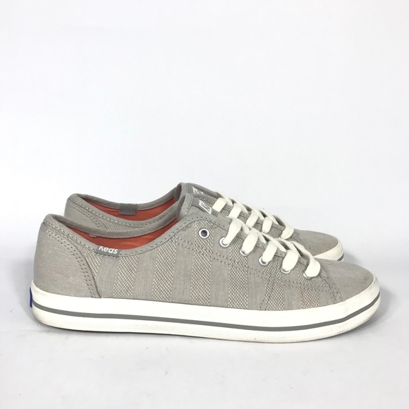 Keds Shoes - KEDS Gray Kickstart Stripped Sneakers Womens 7.5